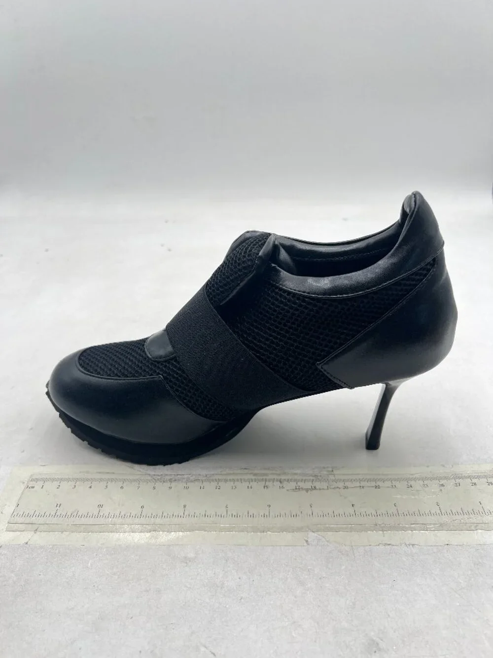 Black Women's Beathable Mesh Sneaker Pull On Stiletto High Heels Stylish Pumps